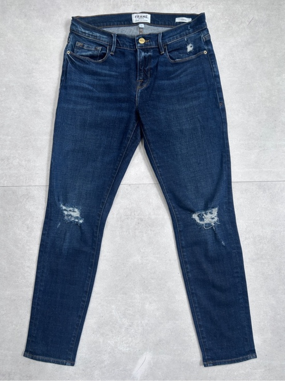 FRAME Le Garçon Jeans Winthrop Wash Distressed Slim Boyfriend Denim Size 27